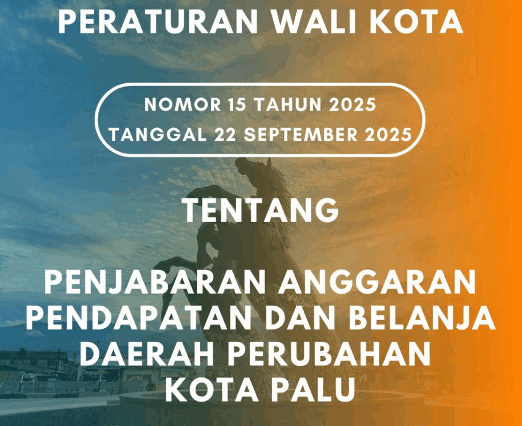Perwali No. 15 Tahun 2025 tentang Penjabaran Perubahan APBD Kota Palu Tahun Anggaran 2025