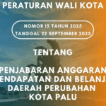 Perwali No. 15 Tahun 2025 tentang Penjabaran Perubahan APBD Kota Palu Tahun Anggaran 2025